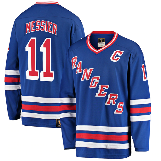 Men's New York Rangers Mark Messier #11 Blue Player Game Jersey1