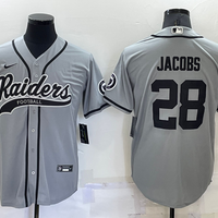 Men's Las Vegas Raiders Josh Jacobs #28 Gray Game Jersey1 Joint Edition