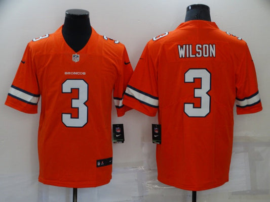 Men's Denver Broncos Russell Wilson #3 Orange Game Player Jersey1