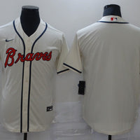 Men's Atlanta Braves Cream Replica Blank Jersey1