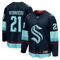 Men's Seattle Kraken Alexander Wennberg #21 Navy Home Breakaway Player Jersey1