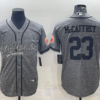 Men's San Francisco 49ers Christian McCaffrey #23 Grey Game Jersey1 Joint Edition