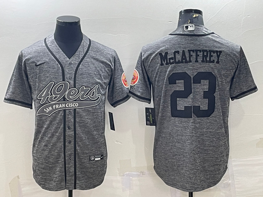 Men's San Francisco 49ers Christian McCaffrey #23 Grey Game Jersey1 Joint Edition