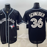 Men's Toronto Blue Jays Danny Schneider #36 Fashion Replica Black Out Jersey