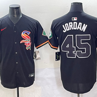 Men's Chicago White Sox Michael Jordan #45 Black Replica Player Jersey