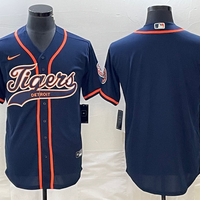 Men's Detroit Tigers Navy Blank Replica Jersey1 Joint Edition