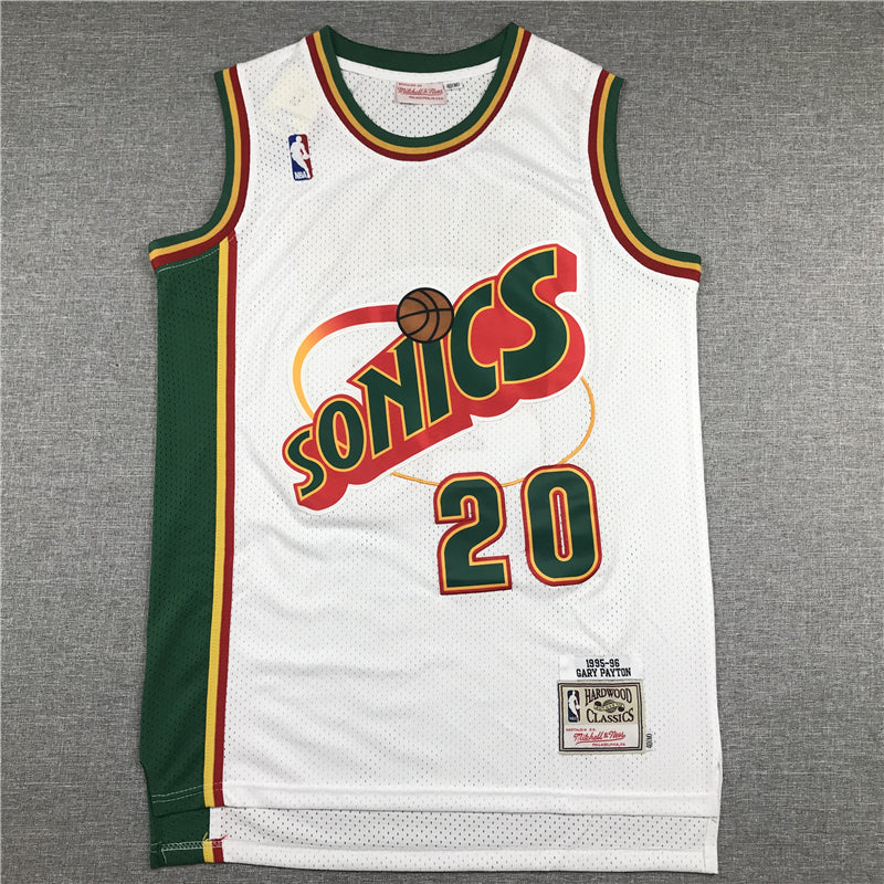 Gary Payton #20 Seattle SuperSonics White Throwback Swingman Jersey - JerseysFreak