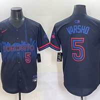 Men's Toronto Blue Jays Daulton Varsho #5 Black 2024 City Connect Limited Player Jersey