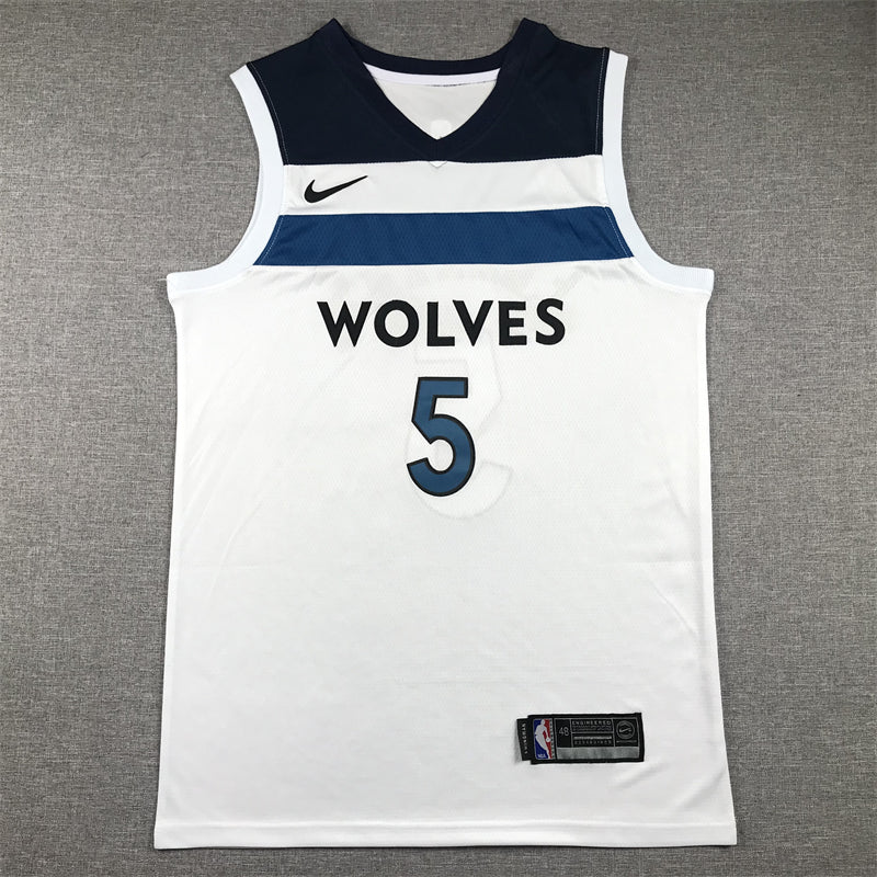 Men's Minnesota Timberwolves Anthony Edwards #5 White Swingman Jersey1 - Association Edition