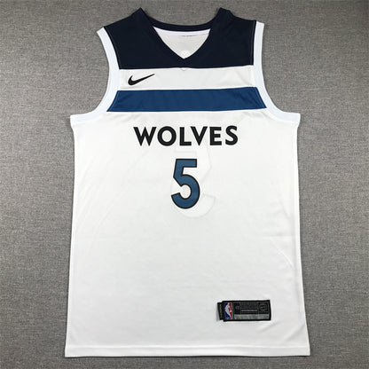 Men's Minnesota Timberwolves Anthony Edwards #5 White Swingman Jersey1 - Association Edition