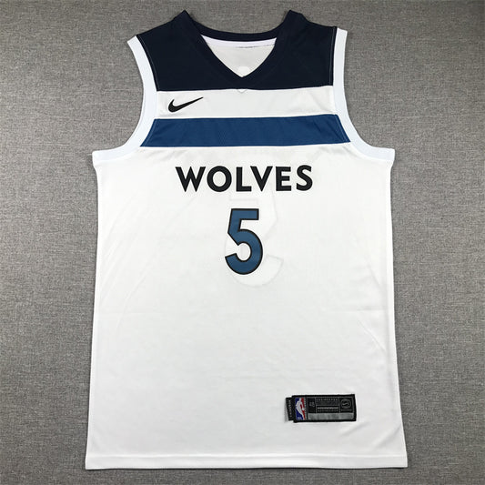 Men's Minnesota Timberwolves Anthony Edwards #5 White Swingman Jersey1 - Association Edition