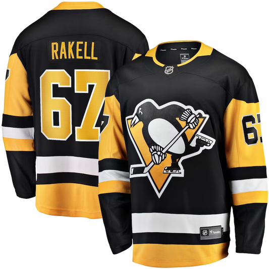 Men's Pittsburgh Penguins Rickard Rakell #67 Black Player Jersey1