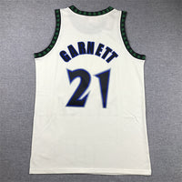 Men's Minnesota Timberwolves Kevin Garnett #21 Cream Hardwood Classics Swingman Jersey1