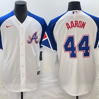 Men's Atlanta Braves Hank Aaron #44 White 2023 City Connect Replica Player Jersey1