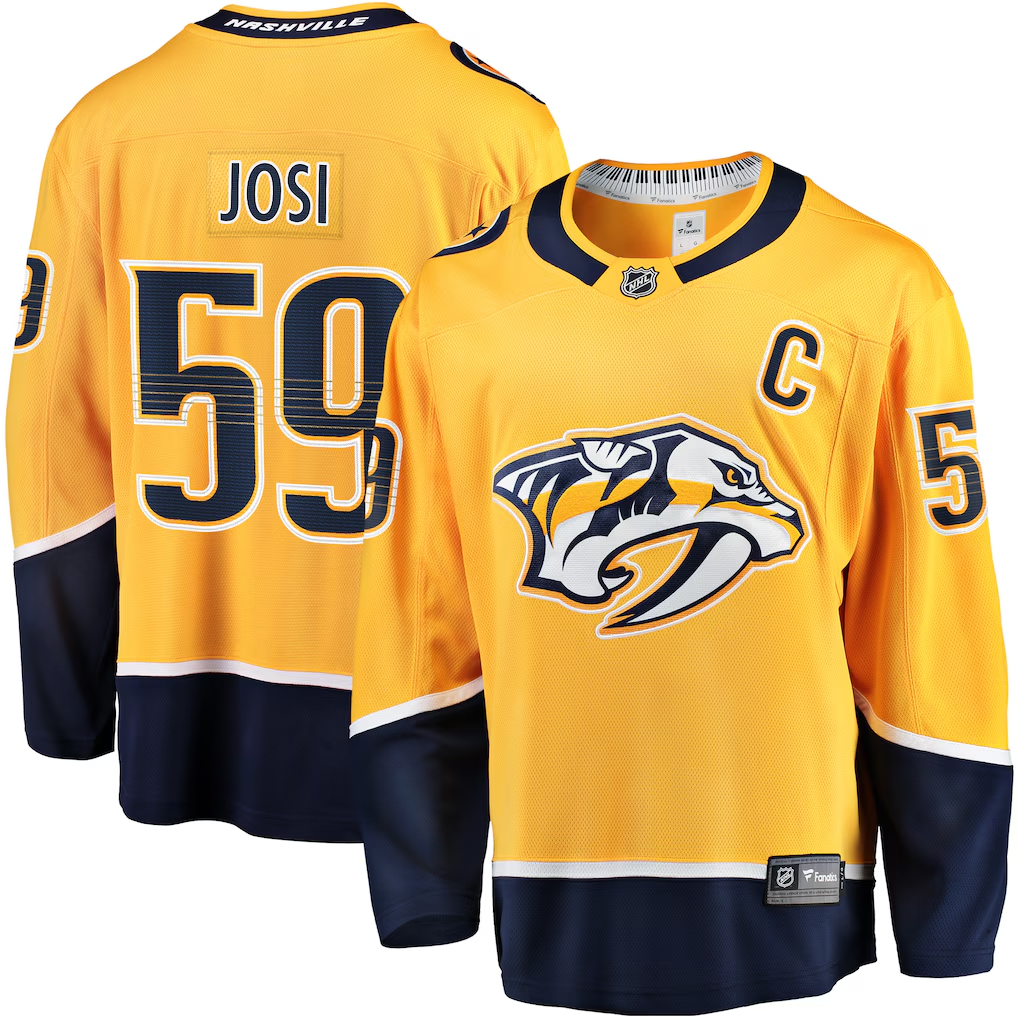 Roman Josi #59 Nashville Predators Gold Home Premium Jersey - JerseysFreak