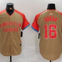 Men's American League Jarren Duran #16 Cream 2024 MLB All-Star Game Limited Player Jersey1