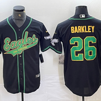 Men's Philadelphia Eagles Saquon Barkley #26 Black Game Jersey1 Joint Edition