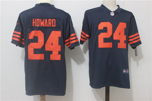 Men's Chicago Bears Jordan Howard #24 Navy Game Jersey1