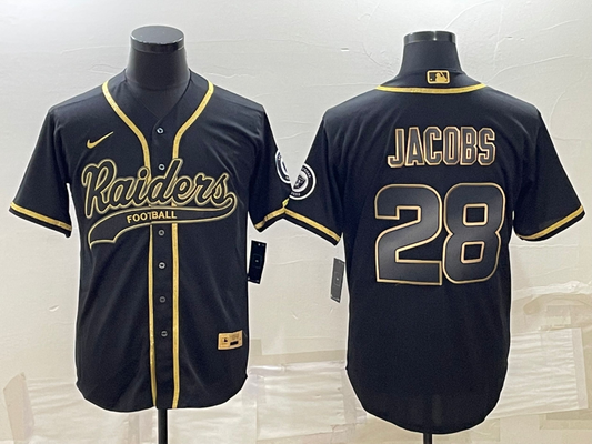 Men's Las Vegas Raiders Josh Jacobs #28 Black Player Jersey1 Joint Edition