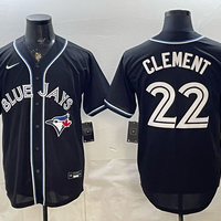 Men's Toronto Blue Jays Ernie Clement #22 Fashion Replica Black Out Jersey