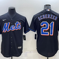 Men's New York Mets Max Scherzer #21 Black Replica Baseball Jersey1