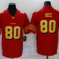 Men's San Francisco 49ers Jerry Rice #80 Red Player Game Jersey1