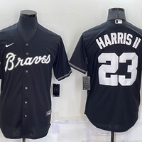 Men's Atlanta Braves Michael Harris II #23 Black Replica Baseball Jersey1