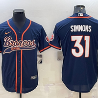 Men's Denver Broncos Justin Simmons #31 Navy Game Jersey1 Joint Edition