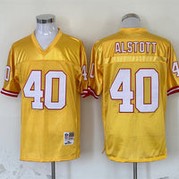 Men's Tampa Bay Buccaneers Mike Alstott Mitchell & Ness Yellow Legacy Replica Jersey1