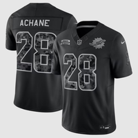 Men's Miami Dolphins De’Von Achane #28 Black 2026 Salute to Service Stitched Limited Jersey