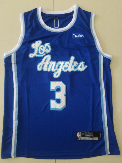 Men's Los Angeles Lakers Anthony Davis Blue #3 NBA Swingman Jersey1