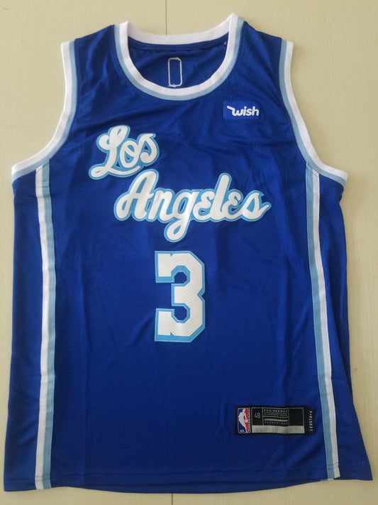 Men's Los Angeles Lakers Anthony Davis Blue #3 NBA Swingman Jersey1