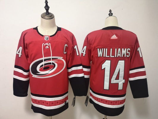 Men's Carolina Hurricanes Justin Williams #14 Red Home Breakaway Player Jersey1