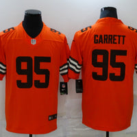 Men's Cleveland Browns Myles Garrett #95 Orange Game Jersey1