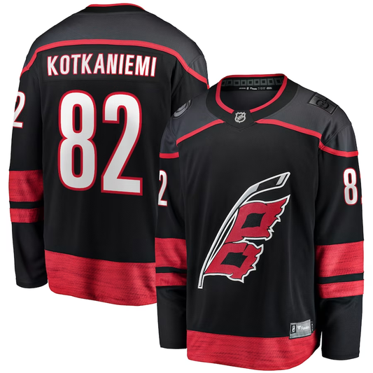 Men's Carolina Hurricanes Jesperi Kotkaniemi #82 Black Home Breakaway Player Jersey1