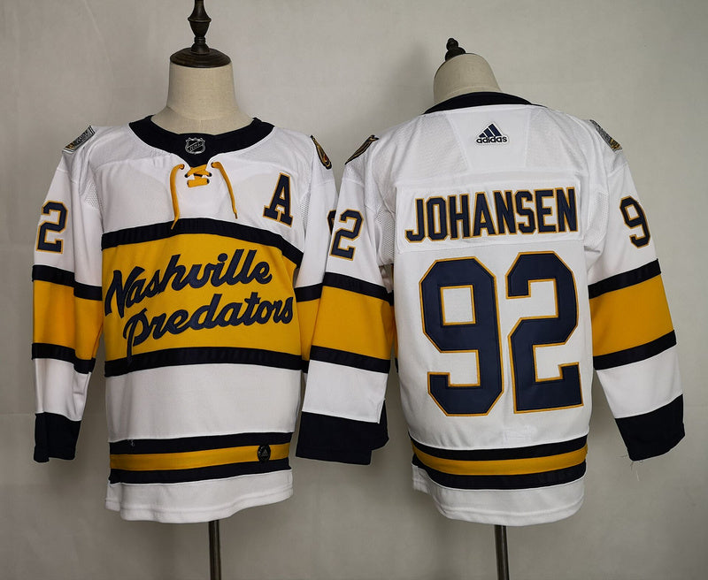Men's Nashville Predators Ryan Johansen #92 White Breakaway Player Jersey1