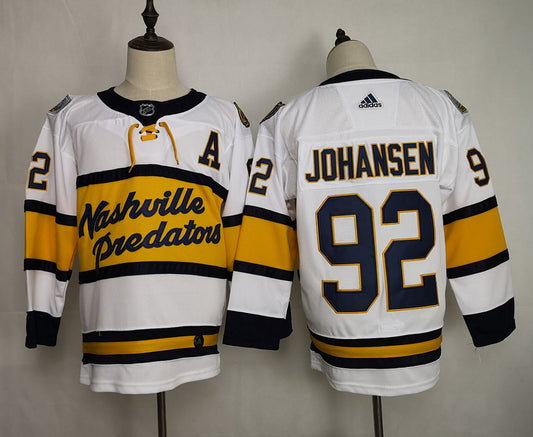 Men's Nashville Predators Ryan Johansen #92 White Breakaway Player Jersey1