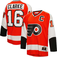 Men's Philadelphia Flyers Bobby Clarke #16 Orange Player Game Jersey1