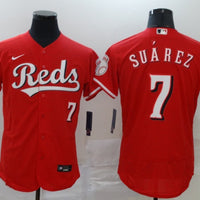 Men's Cincinnati Reds Eugenio Suarez #7 Red Replica Baseball Jersey1
