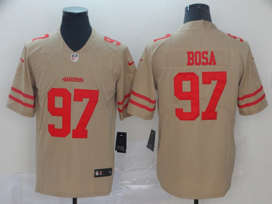 Men's San Francisco 49ers Nick Bosa #97 Gold Inverted Legend Jersey1