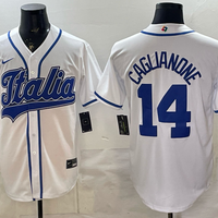 Men's Italy Baseball Jac Caglianone #14 White 2026 World Baseball Classic Stadium Jersey