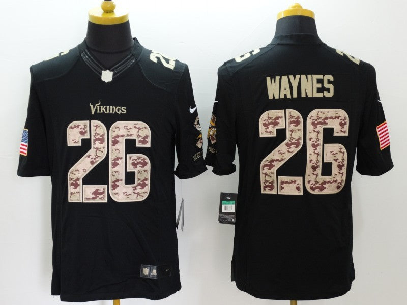 Men's Minnesota Vikings Trae Waynes #26 Black Game Player Jersey1