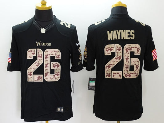 Men's Minnesota Vikings Trae Waynes #26 Black Game Player Jersey1