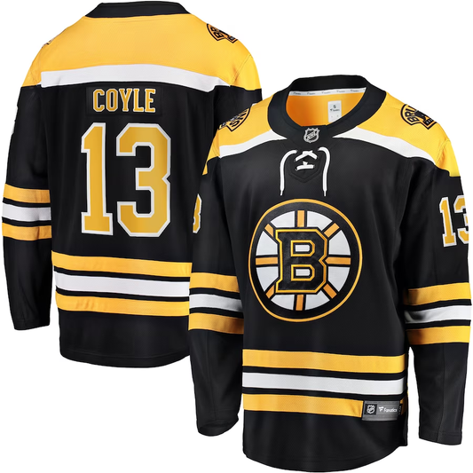 Men's Boston Bruins Charlie Coyle #13 Black Replica Player Jersey1
