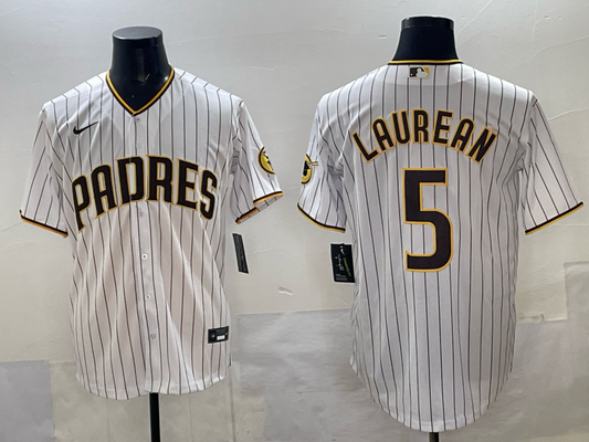 Men's San Diego Padres Juan Laurean #5 White Home Replica Jersey