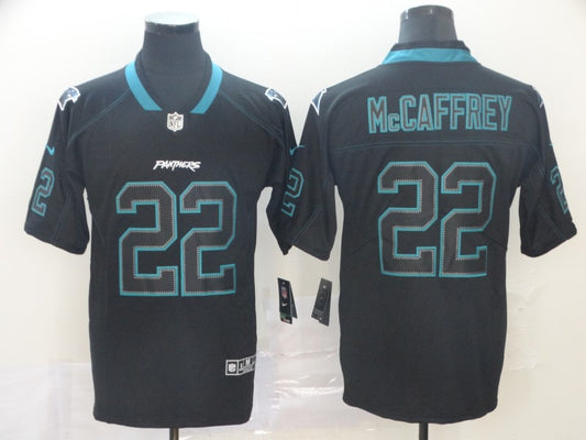 Men's Carolina Panthers Christian McCaffrey #22 Black Game Player Jersey1