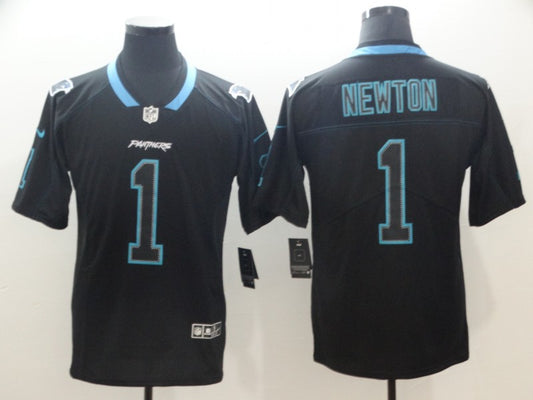 Men's Carolina Panthers #1 Cam Newton Black Game Player Jersey1