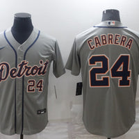 Men's Detroit Tigers Miguel Cabrera #24 Gray Replica Player Jersey1