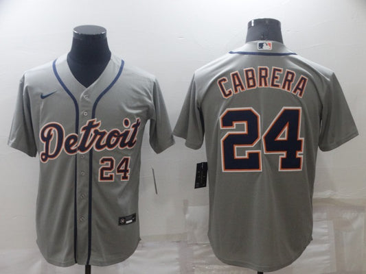Men's Detroit Tigers Miguel Cabrera #24 Gray Replica Player Jersey1