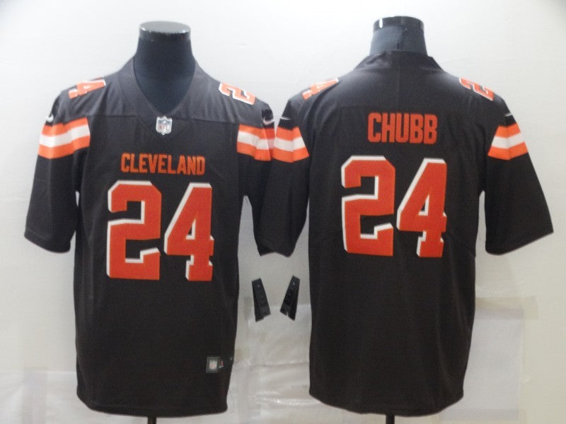 Men's Cleveland Browns Nick Chubb #24 Brown Game Jersey1